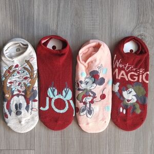 Disney Women's Socks Set - Red, Cream, Pink